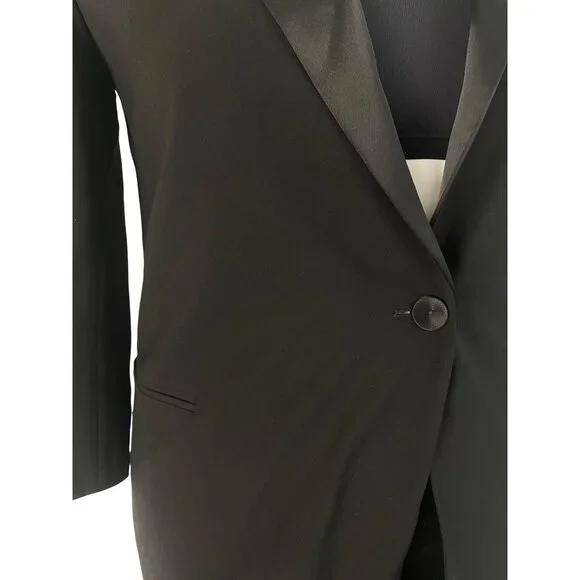 Lafayette 148 Black Womens Blazer 3/4 Sleeve Single-Button Size 14